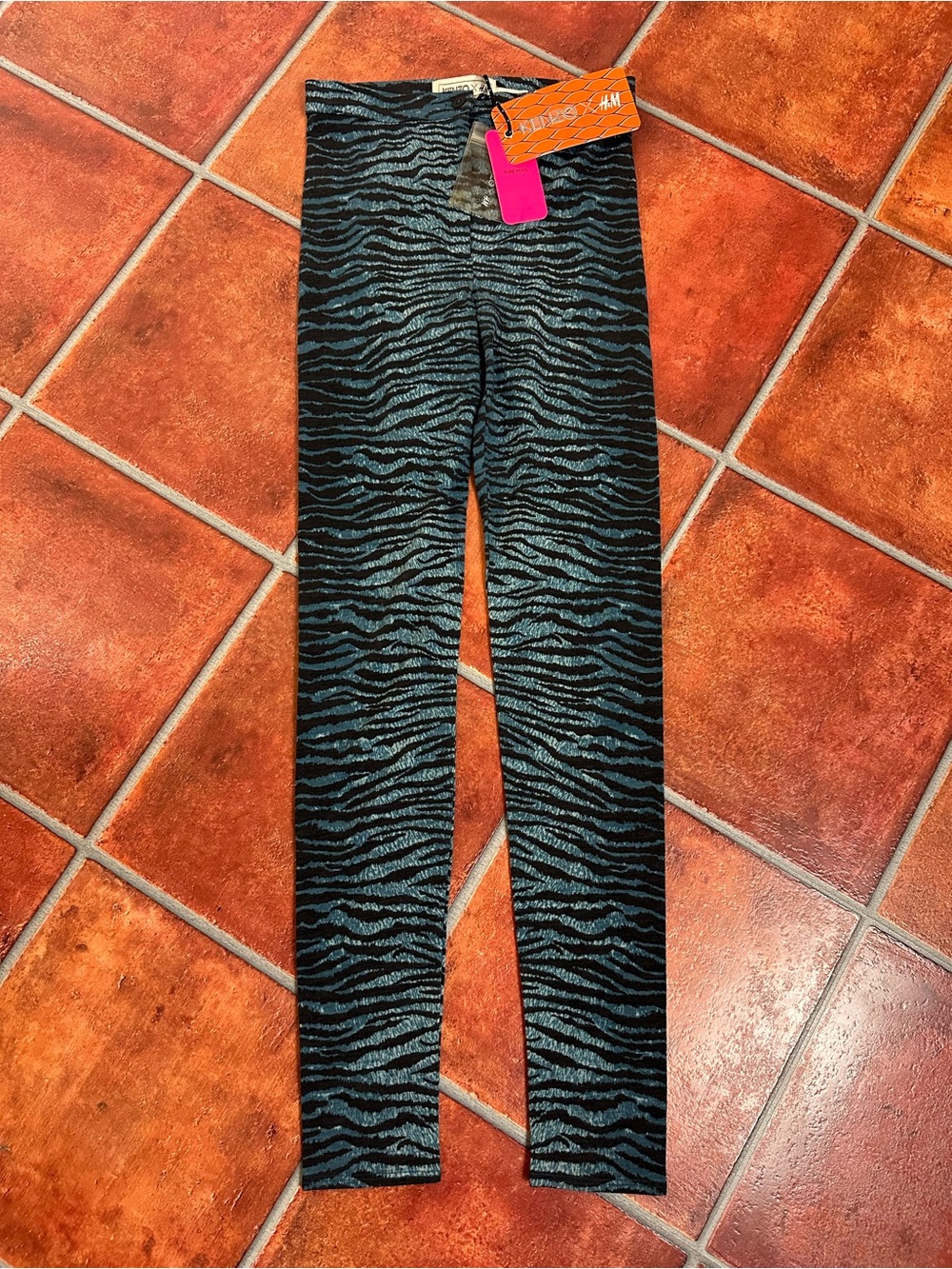 NWT Kenzo Stretch Wool Animal Print Leggings - Machine Washable!